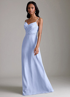 Azazie Kali Brudtärnklänningar Klä av A-Linje i Chiffong Plisserad Is image6