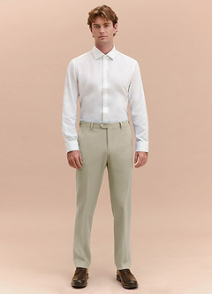 front James Tan Structured Stretch Dress Pants