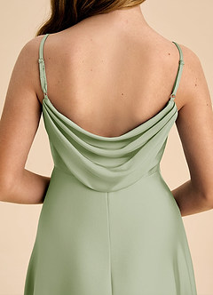 Azazie Bug Junior Linia A Pofałdowany Satyna elastyczna Długość podłogi Młodsza druhna Sukienka image8