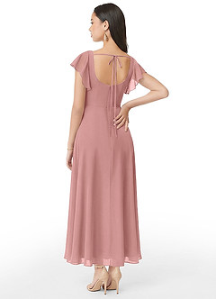 Azazie Bondi Bridesmaid Dresses Dusty Rose A-Line Ruched Chiffon Dress image5
