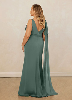 Christian Siriano Bridal for Azazie 1011 Bridesmaid Dresses Sea Moss Mermaid Bow Stretch Satin Dress image12
