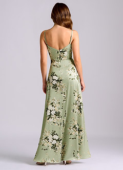 Azazie Azuree Suknie dla druhen Linia A Pofałdowany Satyna elastyczna Do ziemi Sukienka image2