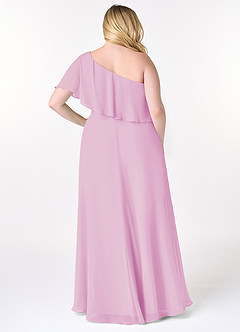 Azazie Lizzy Bridesmaid Dresses Candy Pink A-Line One Shoulder Chiffon Dress image9