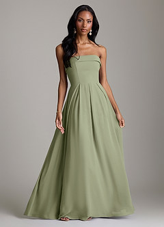 Azazie Lucienne Bridesmaid Dresses Pistachio A-Line Strapless Chiffon Convertible Dress image1