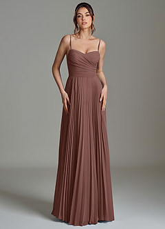 Azazie Catie Bridesmaid Dresses Espresso A-Line Sweetheart Neckline Chiffon Dress image4