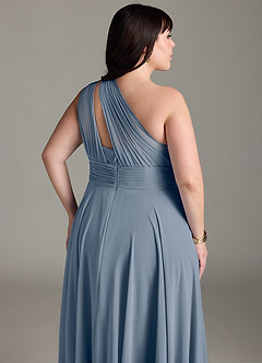 Azazie Charlize Jurken voor bruidsmeisjes Jurk van Chiffon met A-Lijn One-Shoulder Schemering image13