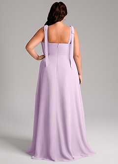 Azazie Debra Bridesmaid Dresses Frosted Lilac A-Line with Pockets Chiffon Convertible Dress image9