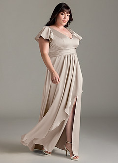 Azazie Omari Bridesmaid Dresses Frost A-Line Stretch Satin Dress image10