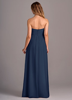 Azazie Joni Bridesmaid Dresses Dark Navy A-Line Strapless Chiffon Convertible Dress image5