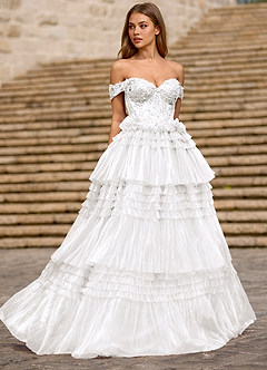 Nimbus Hvid Glitter Tyl Gallakjole image4