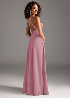 Azazie Davis Final Sale Vintage Mauve A-Line Pleated Stretch Crepe Dress image7