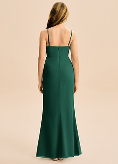 Azazie Buzzy Junior Robe Fourreau en Mousseline de soie Plissée émeraude image5