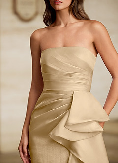 Liorah Champagne Axelbandslös balklänning image8