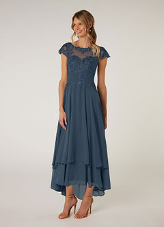 Azazie Shonda Mère de la mariée Robes Robe en Mousseline de soie Dentelle Neptune image3