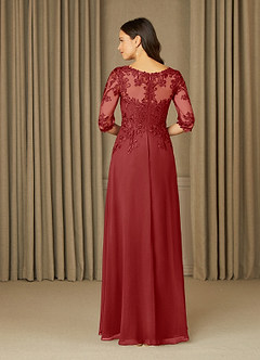 Azazie Dorella Mother of the Bride Dresses Rust A-Line Lace Chiffon Dress image2