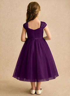 Azazie Yosemite Flower Girl Dresses Grape Ball-Gown Sweetheart Neckline Tulle Dress image2