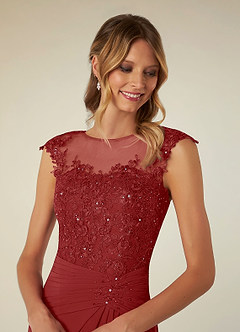 Azazie Libby Mother of the Bride Dresses Rust A-Line Scoop Sequins Chiffon Dress image5