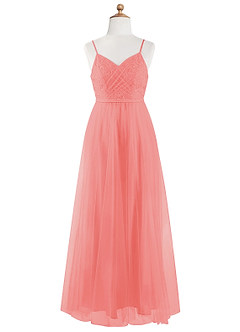 Azazie Layla A-Line Lace Floor-Length Junior Bridesmaid Dress image4