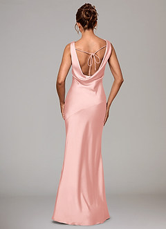 Azazie Rylina Bridesmaid Dresses Powder Pink Mermaid Stretch Satin Dress image5