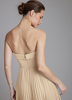 Azazie Mariana Bridesmaid Dresses Champagne A-Line Strapless Chiffon Dress image2