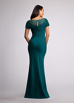 Azazie Susan Mother of the Bride Dresses Peacock Sheath Lace Stretch Crepe Dress image4