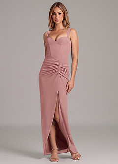 Azazie Ayla Final Sale Emerald Sheath Sweetheart Neckline Chiffon Dress image1