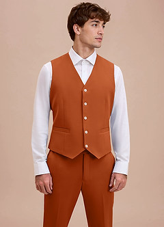 front Ethan Poltettu Appelsiini Hienostunut kudontapukuliivi