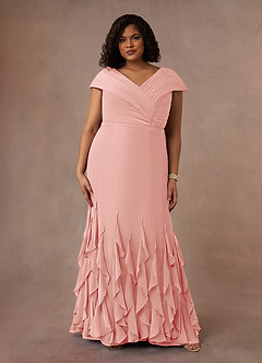 Azazie Bailora Mother of the Bride Dresses Rosette Mermaid Ruched Chiffon Dress image6