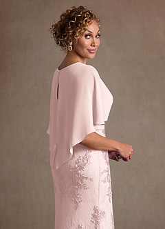 Azazie Amrita Mother of the Bride Dresses Blushing Pink Mermaid Lace Chiffon Dress image6