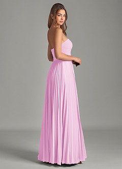 Azazie Chiana Abiti da Damigella Abito A-Line in Chiffon Senza Cinturino Rosa Confetto image5