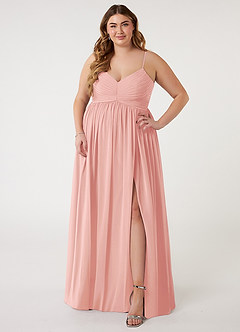 Azazie Alia Bridesmaid Dresses Rosette A-Line Pleated Chiffon Dress image6