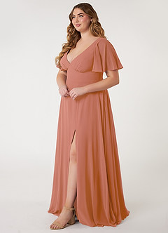 Azazie Kimber Bridesmaid Dresses MAI TAI A-Line Flounce Sleeve Chiffon Dress image7