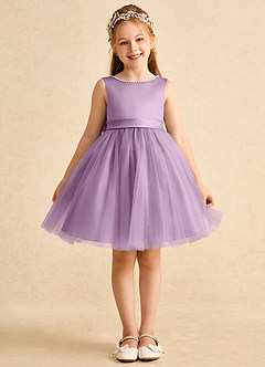 Azazie Jani Flower Girl Dresses Wisteria A-Line Bow Tulle Dress image4