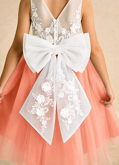 Azazie Lina Flower Girl Dresses Ivory Sunset Ball-Gown Lace Dress image7