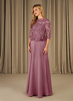 Azazie Averie Mother of the Bride Dresses Vintage Mauve A-Line Boatneck Sequins Chiffon Dress image4