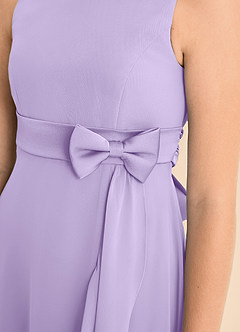 Azazie Lilenne Junior Vestido de Lila de Gasa de Corte en A con Lazo image6