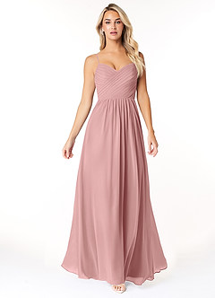 Azazie Lisbon Bridesmaid Dresses Dusty Rose A-Line Sweetheart Neckline Chiffon Dress image5