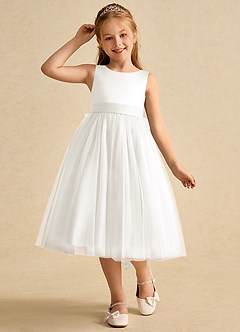 Azazie Winnie Robe Demoiselle D'honneur Fillette Robe Princesse en Tulle Arc Ivoire image4