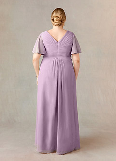 Azazie Morning Glory Mother of the Bride Dresses Wisteria A-Line V-Neck Ruched Chiffon Dress image6