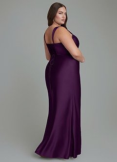 Azazie Agustina Bridesmaid Dresses Grape Mermaid Corset Stretch Satin Dress image8