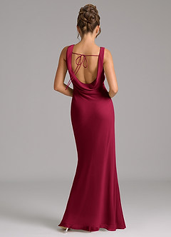 Azazie Rylina Bridesmaid Dresses Burgundy Mermaid Pleated Chiffon Dress image6
