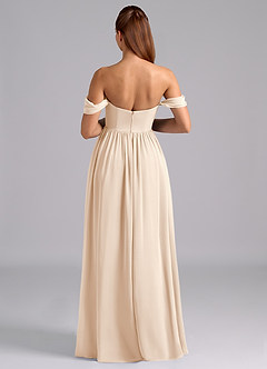 Azazie Saige Maternity Bridesmaid Dresses A-Line Pleated Chiffon Floor-Length Dress image2