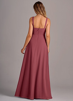 Azazie Debra Brautjungfernkleider Wandelbar A-Linie mit Taschen Chiffon Kleid Merlot image6