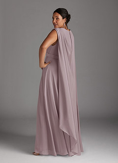 Azazie Isa Mother of the Bride Dresses Dusk A-Line V-Neck Pleated Chiffon Dress image12