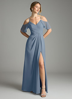 Azazie Dakota Bridesmaid Dresses Twilight A-Line V-Neck Pleated Chiffon Dress image1