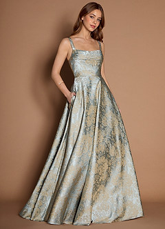 Lilla Azul Vintage Vestido de baile longo image3
