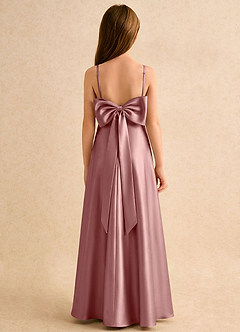 Azazie Joella Flower Girl Klänningar Klä A-Line i Stretch Satin Plisserad image1