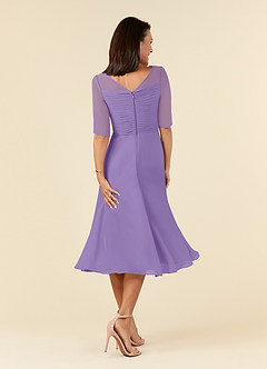 Azazie Naomi Kleider für die Brautmutter A-Linie Bootshals Gefaltet Chiffon Kleid Tahiti image2