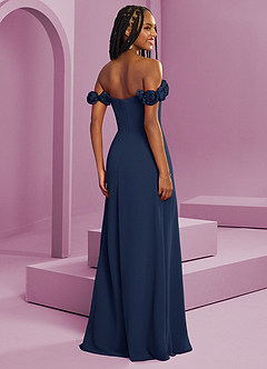 Barbie ♥ Azazie Bridesmaid Dresses Dark Navy A-Line Off the Shoulder Chiffon Convertible Dress image9