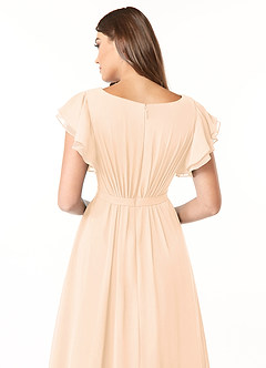 Azazie Daphne Modest Bridesmaid Dresses A-Line Ruffled Chiffon Floor-Length Dress image17